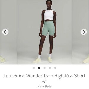 Lululemon Wunder Train Shorts 6” size 8. Misty glade